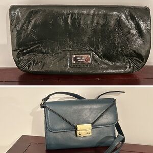 Nine West Clutch AS IS and Green Cross-body with Gold Hardware Bundle
